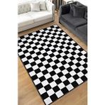 Homshtag Minimalist Damalı Siyah Beyaz Halı Kareli Oturma Odası Halısı Retro Tarzı Salon Halısı Çok Renkli