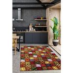 Homshtag Mutfaktaki Bahar Çiçekli Mutfak Halısı Çok Renkli Dekoratif Halı Patchwork Mutfak Halısı