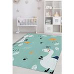 Homshtag Oğlum Büyüyor Metreli Yeşil Renkli Çocuk Odası Halısı Minimal Çocuk Halıs Bebek Temalı Halı Çok Renkli
