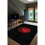 Homshtag Targaryen Hanedanı Desenli Halı Game Of Thrones Film Halısı Siyah Kırmızı Film Serisi Halı - 120 x 180 cm - Kırmızı - Siyah