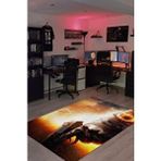 Homshtag Tom'un Bölümü Çok Renkli Oyuncu Halıs Siyah Renk Gamer Temalı Rainbow Six Siege Sever Halı