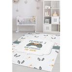 Homshtag Üçüncü Oyuncu Geldi Beyaz Renkli Çocuk Odası Halısı Minimal Çocuk Halısı Bebek Temalı Halı Çok Renkli