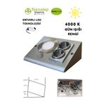HOMSPARK Tezgah Dolap Altı 2'li Priz Anahtarlı 3 Watt Led Spot Aydınlatma( GÜN IŞIĞI ) 3 Renk Kasa Modeli