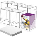 Homthy Ticaret Kartları için 6 Paket Kart Güverte Kılıfları, Akrilik Kart Saklama Kutuları 6 Bölücülü 600+ Kollu Kartlar, MTG TCG ve Spor Kartları için Uygun Şeffaf Kart Saklama Kutuları (6'lı Paket)