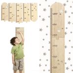 HOMURY Çocuklar için ahşap ölçüm çubuğu, ahşap ölçüm çubuğu, çocuk odası, doğal ahşap yapboz, katlanabilir, yükseklik büyüme grafiği, duvar dekorasyonu için ahşap ölçüm çubuğu (200 cm)