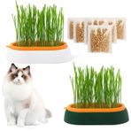 HOMURY Kedi otu tepsisi yetiştirme seti: Plastik rahat kedi çim kutusu, 2 adet hidroponik kedi çimen kutusu, 6 cepli tohumlu, kedi otu tohumu kasesi, kedi köpekleri ve evcil hayvanlar için
