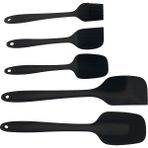Homvira🖐️5’li Silikon Spatula & Yağlama Fırçası Seti–ısıya Dayanıklı, Yapışmaz, Servis Seti🍰🍳 - Siyah