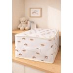 HomyJRs Homyjr’s Baby Desenli Destekli Hurç Fermuarlı Dolap Içi ve Baza Altı Saklama Organizer - Beyaz - 1 Adet - 35x42x23