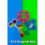 HON 4 Lü Bebek Çıngırak Seti (ERKEK ÇOCUK)Eğlenceli Renkli Tasarım Sağlam Yapı