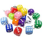 Honbay 22 ADET Akrilik 3D Zar Nazarlık Kolye Küp Kare Zar Süsler Küpe Bilezik Kolye Anahtarlık Takı Yapımı için (11 Renk, 16 mm)