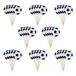 Honbay 48 ADET Spor Temalı Cupcake Süsleri Futbol Cupcake Süsleri Doğum Günü Düğün Parti Süslemeleri için Pasta Kürdanları Tedarik