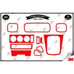 Honda Accord 1992-1998 Torpido Konsol Trim Göğüs Maun Kaplama Set 11 Parça Kırmızı