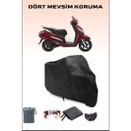 Honda Activa 125 Uyumlu Siyah Motorsiklet Branda, Motor Örtüsü - Siyah, Arka Çanta ve Kilit Uyumsuz