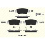 Honda Arka Fren Balatası Honda Cr-V 2.0 I-Vtec 07>12 / Cr-V 1.6 I-Dtec 12> - Kale B 24635 165 15 Ans