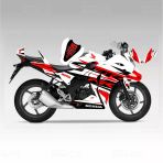 Honda Cbr 125 Rr Lines Design Sticker Set (Beyaz-Kırmızı-Siyah)