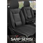 Honda City 2009-2012 Sarp Serisi Oto Koltuk Kılıfı 5’li Set – Airbag & Kolçak Uyumlu, 3 Katman, Deri+Lakost Siyah