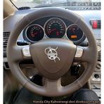 Honda City Araca Özel Dikmeli Direksiyon Kılıfı (Kahverengi Krem İp)