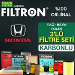 Honda Civic 1.6 Fb7 Filtron KARBONLU Filtre Bakım Seti 2013-2016