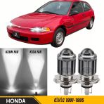 Honda Civic 1991-1995 Uyumlu Mercekli Far Ampulü Led Xenon Beyaz Renk Far Şimşek Etkili Csp Led Lamba Uzun Kısa 2 Adet Takım