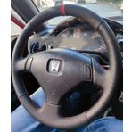 Honda Civic 1992-1995 Araca Özel Direksiyon Kılıfı (Alcantra Nokta Kırmızı Dikiş)