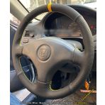 Honda Civic 98-2002 ies kasa Araca Özel Direksiyon Kılıfı (Alcantra Noktalı Sarı Dikişli)