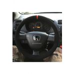 Honda Civic Dikmeli Direksiyon Kılıfı Kırmızı Yüzüklü Alkantara (nubuk)
