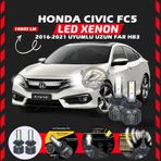 Honda Civic Fc5 2016-2021 Uzun Far Uyumlu Şimşek Etkili Led Xenon Premium Series Hb3
