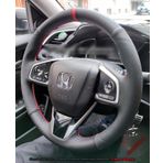 Honda Civic Fc5 Araca Özel Direksiyon Kılıfı (Karbon Alcantra Kırmızı Yüzüklü)