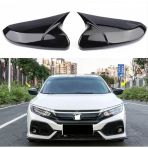 Honda Civic Fc5 İcin Hatchback Sedan Uyumlu Yarasa Ayna Kapagi (Parlak Siyah)