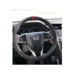 Honda Civic Fc5 Kırmızı Yüzüklü Nubuk Alcantara Deri Direksiyon Kılıfı