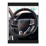 Honda Civic Fc6 Uyumlu Kirmizi Yuzuklu Alkantara Direksiyon Kilif