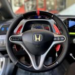 Honda Civic Fd6 Araca Özel Direksiyon Kılıfı 5D Kristal Karbon Nokta Siyah İp