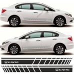 Honda Civic Için Uyumlu Aksesuar Oto Yan Şerit Sticker - Siyah - Standart