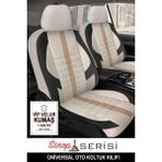 Honda Civic Sedan 1.6 125 Elegance Smart Eco Ov 2015 Tam Set 5 Koltuk Terletme Kokma Yapmaz Velur Kumaş Oto Koltuk Kılıfı Krem - Krem Rengi - Bej