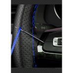 Honda Civic Uyumlu (2013-2015) Dikmeli Direksiyon Kılıfı Noktalı Dikişli Mavi Ipli ( 38CM×10CM )