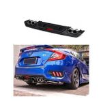 Honda Civic Uyumlu Fc5 Turbo Difüzör 2017 Arka Tampon Eki Siyah