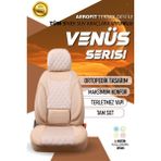 Honda Civic Vtec2 (2001-2006) Uyumlu Tam Set Oto Koltuk Kılıfı Venüs Serisi .1 - Krem Rengi