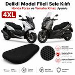 Honda Forza Xmax Uyumlu 4XL Delikli Sele Kılıfı Fileli Terletmez Sele Örtüsü