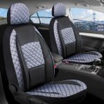 honda Integra Uyumlu Lüx Yarı Deri Oto Koltuk Kılıfı Ön Arka Takım Alpine Siyah Füme - Siyah - Füme