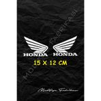 Honda Kanat Sticker Folyo - Beyaz - 15 X 12 Cm 2'li Set
