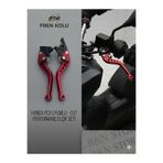 Honda PCX 125 / 150 Uyumlu Katlanır Ayarlı Spor Fren Maneti Takımı (Sağ - Sol Ön Arka) KIRMIZI -R&N STORE