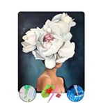 Hondep 5d Elmas Boyama Mozaik Tablo Çerçeveli 40x50 Cm Çiçek Kadın Puzzle Tuval Seti