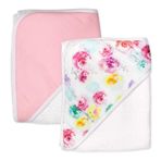 HonestBaby unisex bebek 2'li Paket Organik Pamuk Kapüşonlu Havlu Bandana, Gül Çiçeği, Tek Beden ABD
