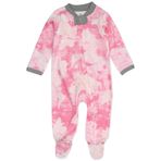 HonestBaby Uyku ve Oyun Ayaklı Pijama Tek Parça Uyuyan Tulum Zip-ön Pjs Bebek Kız için% 100 Organik Pamuk, Gül renk dünya, Yenidoğan