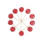 Honey Candy Balcı Şekerleme Büyük Boy 20 Adet Sosyete Şeker Çilek Aromalı Lolipop Kırmızı Beyaz
