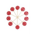 Honey Candy Balcı Şekerleme Büyük Boy 5 Adet Sosyete Şeker Çilek Aromalı Lolipop Kırmızı Beyaz