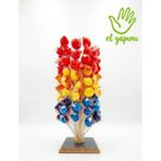 Honey Candy Balcı Şekerleme Top Şeker El Yapımı 100 Adet Ahşap Stant Hediyeli Mavi Kırmızı Sarı Tutti Frutti Çilek Muz Aromalı Lolipop Şeker - 1 Adet