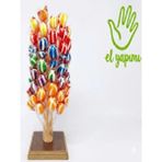 Honey Candy Balcı Şekerleme Top Şeker El Yapımı 100 Adet (Çizgili) Ahşap Stant Hediyeli Mavi Kırmızı Sarı Turuncu Mor Yeşil Tutti Frutti Çilek Muz Portakal Yeşil Elma Aromalı Lolipop Şeker - 1 Adet
