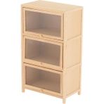 Honeyge 1/12 Dollhouse Ahşap Kitaplık 3-Tier Oyuncak Ahşap Raf Dolabı Dekor Için (Yurt Dışından) - Renkli