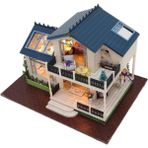 Honeyge 1:24 Dıy Dollhouse W / Mobilya, 3D Ahşap Fransız Tarzı Provence Villa Modeli (Yurt Dışından) - Renkli